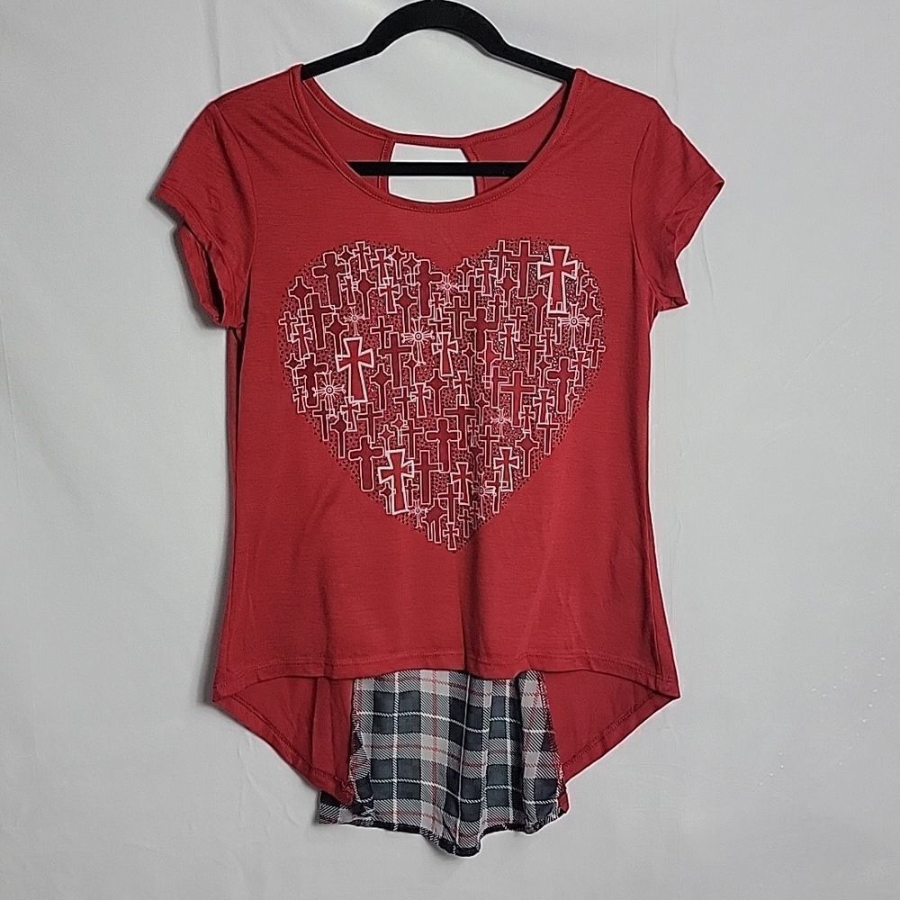 🖤 5/$20 🖤 BONGO.. red & plaid top..